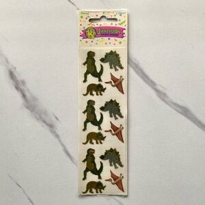 VTG Sandylion dinosaurs fuzzy sticker strip - SIP